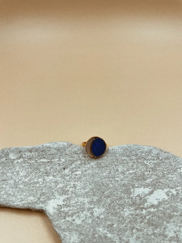 Oval gem rings-Night Of The Blue Moon Ring