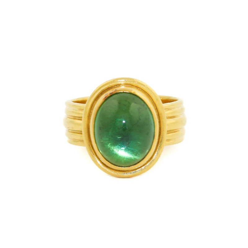 Sapphire inlay rings-22k Gold x Sharon Sklare Tourmaline Ring