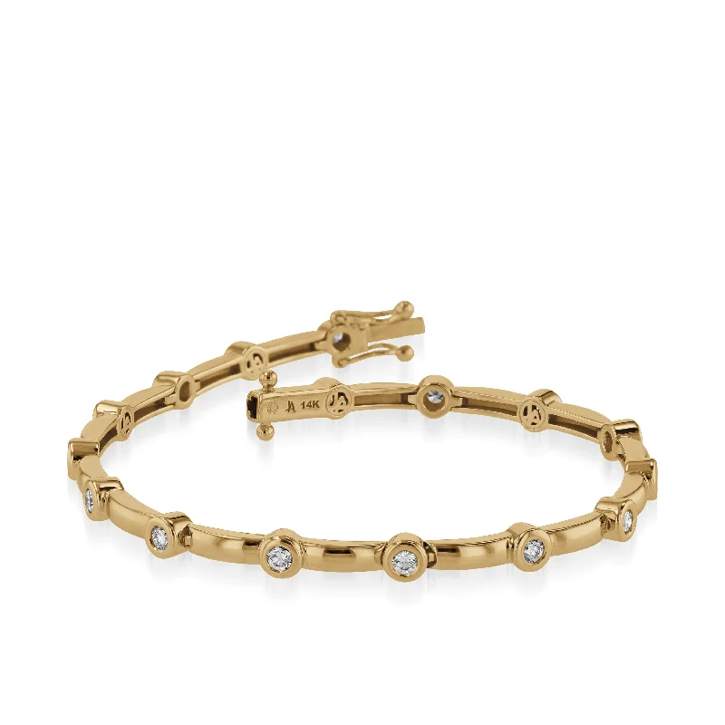 Round gem bangles-Paloma Link Bracelet