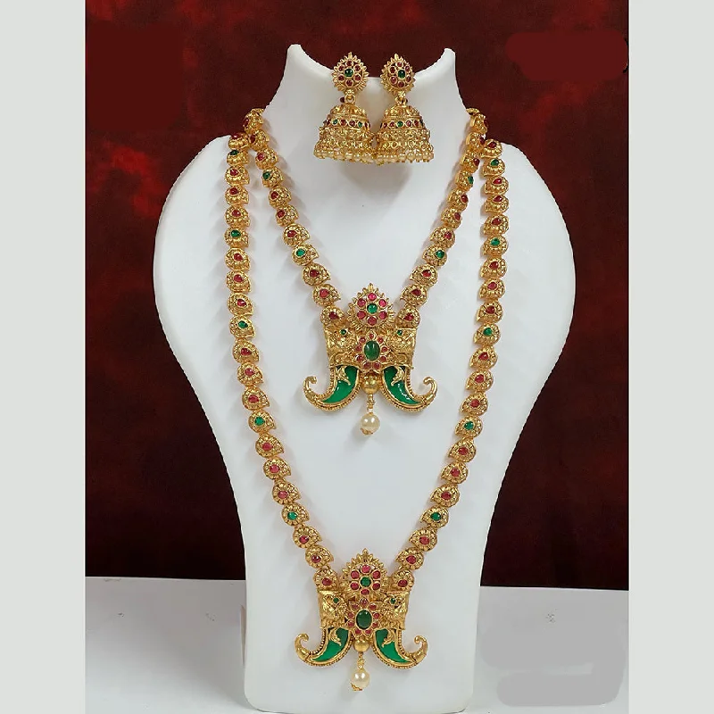 Surf motif necklaces-Diksha Collection Pota Stone Necklace Combo Set