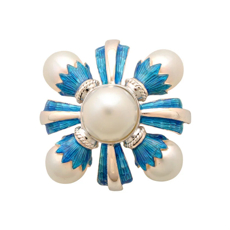 Wide bar brooch-Brooch-South Sea Pearl (Enamel)