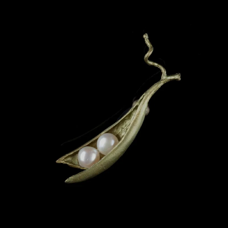 Surf design brooch-Pea Pod Brooch - 2 Pearls