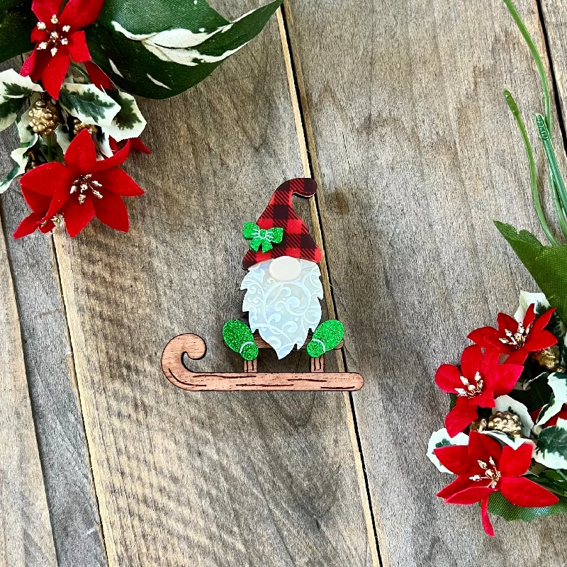 Tiny gem brooch-Gnome Brooch