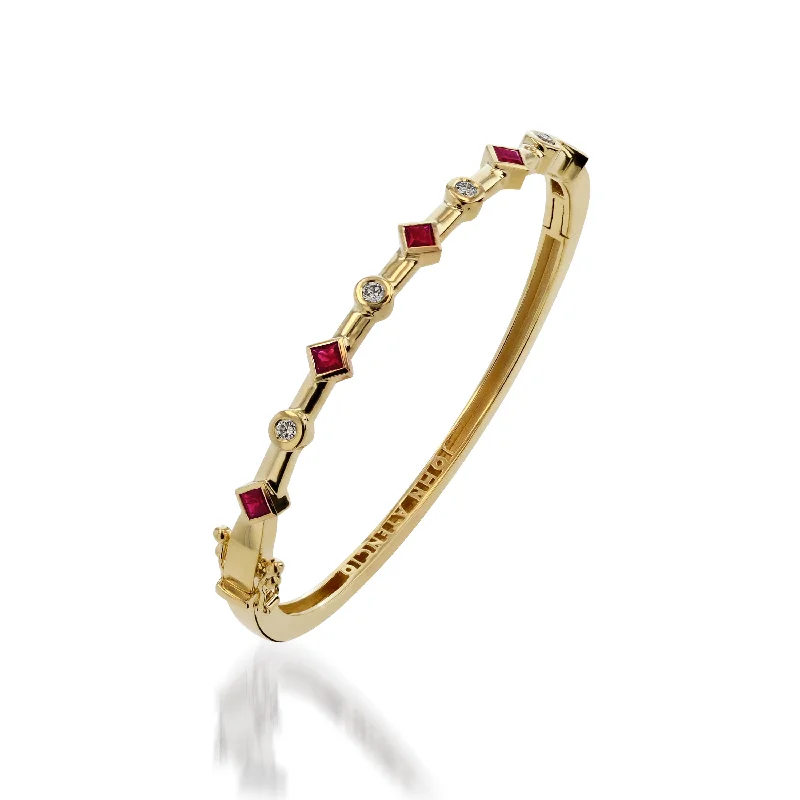 Alloy weave bangles-Paloma Gemstone and Diamond Bracelet