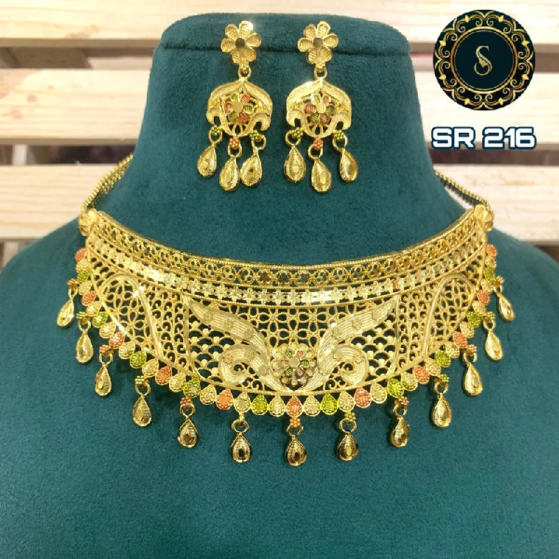 Sleek design necklaces-Siara Collections Forming Gold Necklace Set