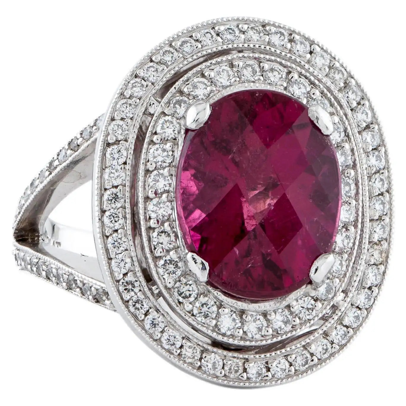 Bear motif rings-Rubellite Tourmaline & Diamond Ring