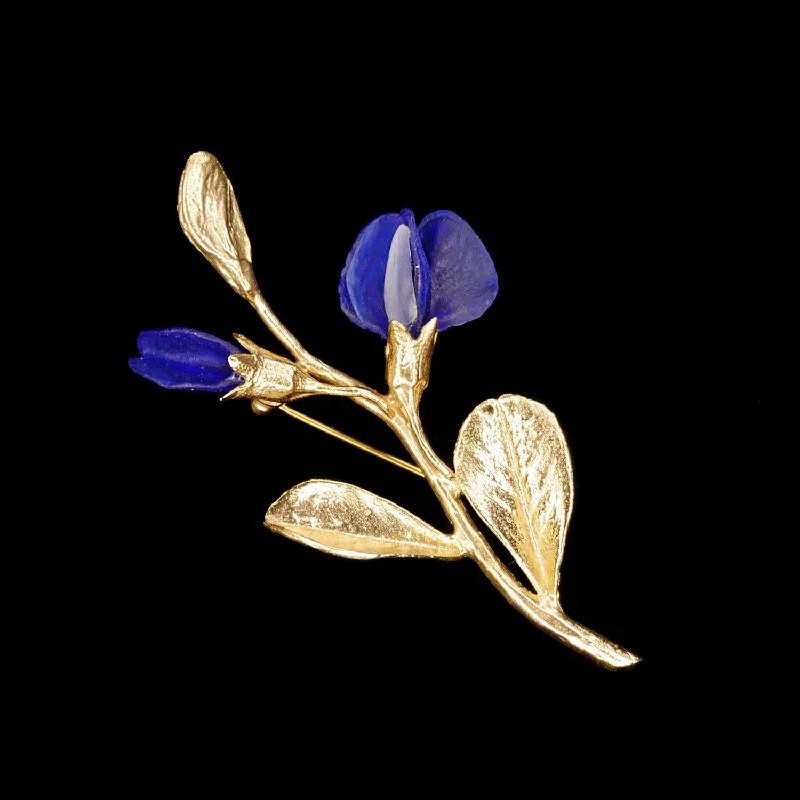 Tight pin brooch-Fine False Indigo Brooch