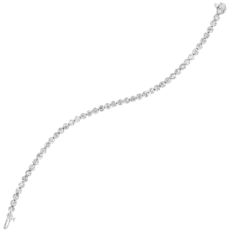 Dainty silver bangles-14K Diamond Bracelet