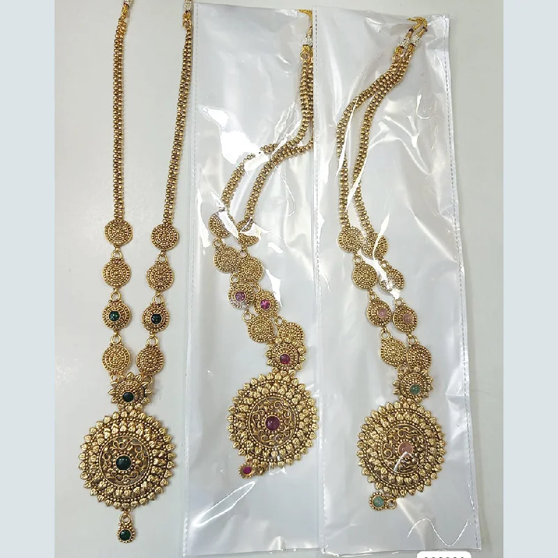 Whimsical bead necklaces-Rani Sati Jewels Gold Plated Necklace Set (1 Piece Only)