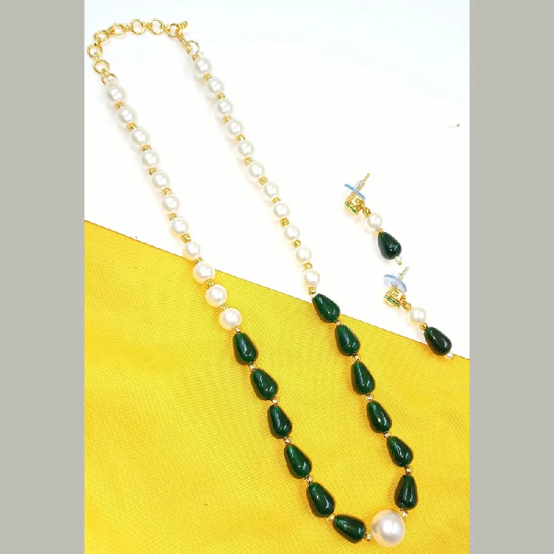 Floating gem necklaces-Padmawati Bangles Pearl And Beads Necklace Set