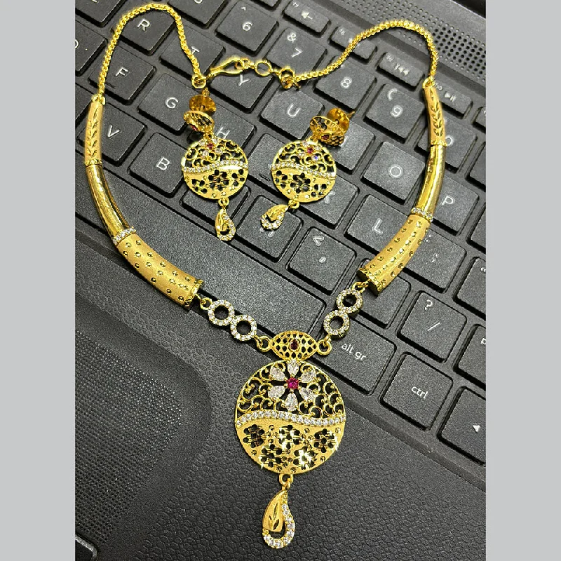 Pure crystal necklaces-Pari Art Jewellery Forming Gold Necklace Set