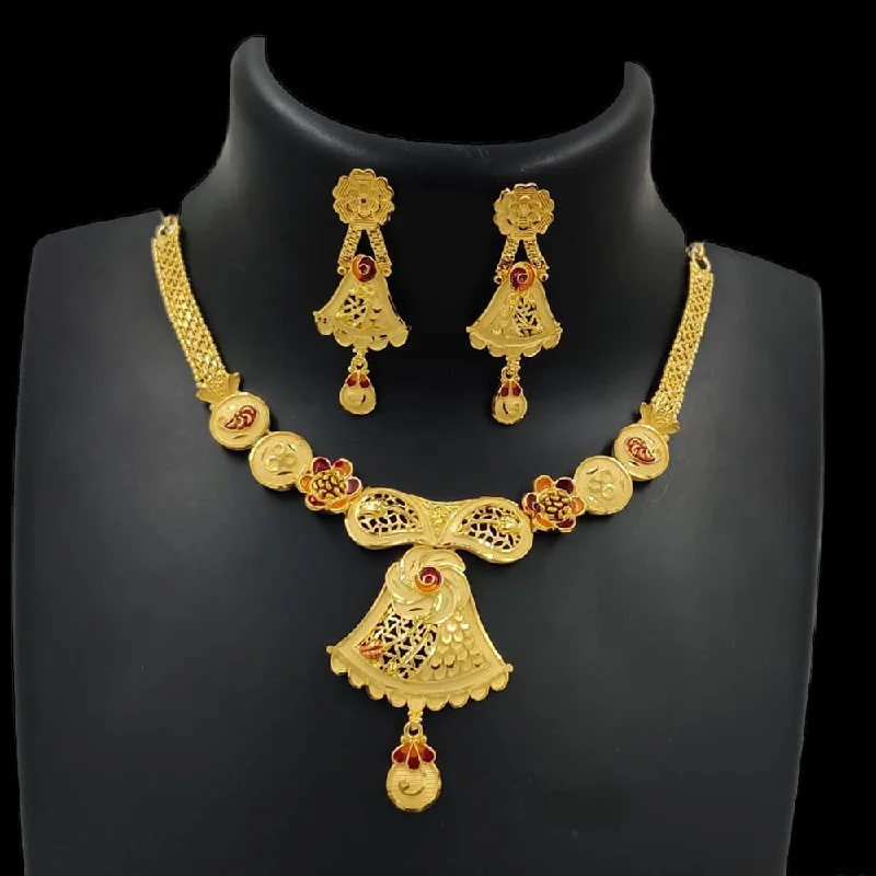 Bright stone necklaces-Pari Art Jewellery Forming Necklace Set