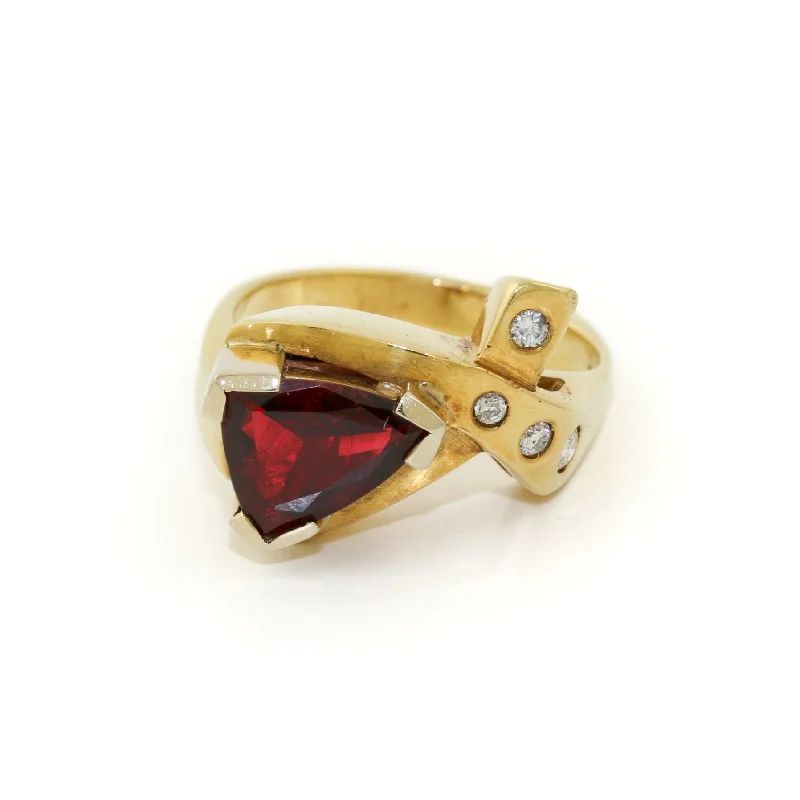 Pure crystal rings-18k Gold x Abstract 1.58 Spinel & Diamond Cocktail Ring