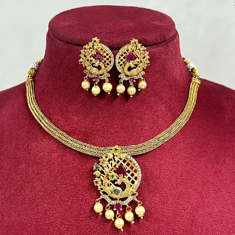 Bold druzy necklaces-Diksha Collection Gold Plated Necklace Set