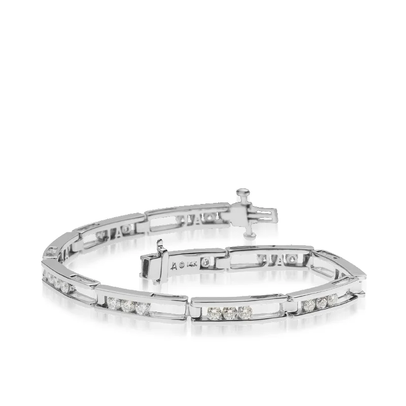 Braided silk bangles-Lines 2.0 Carat Diamond Tennis Bracelet