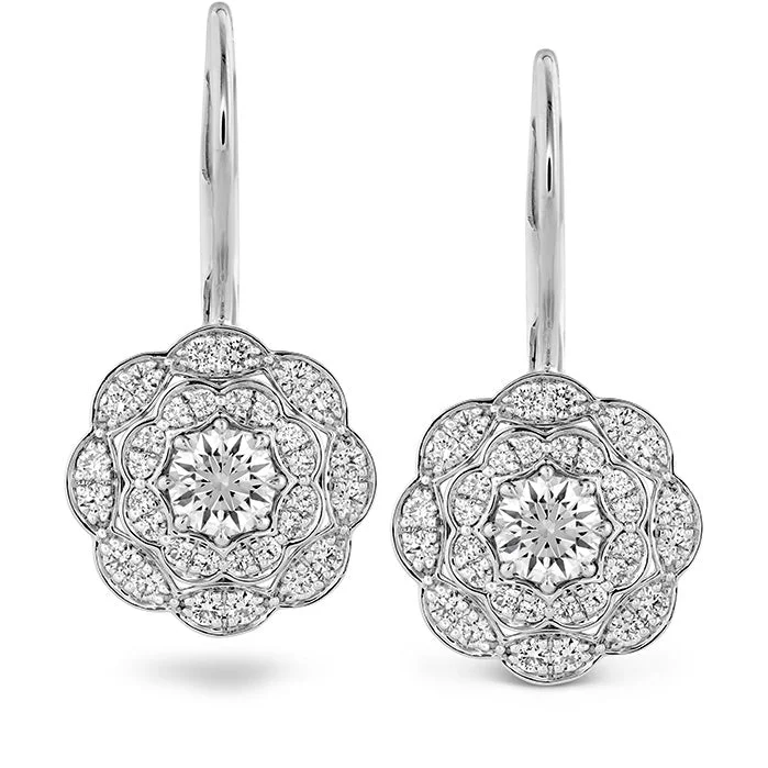 Flat knot earrings-Hearts On Fire Lorelei Double Halo Drop Diamond Earrings