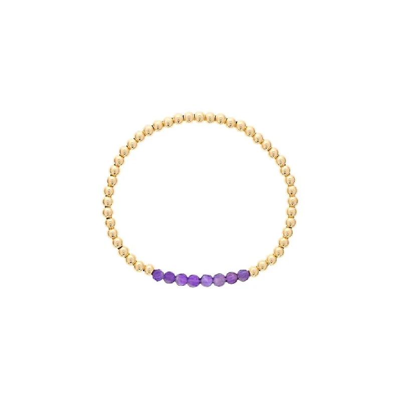 Wave motif bangles-Dee Berkley Shine Bright Birthstone Mini Bead Bracelet- February