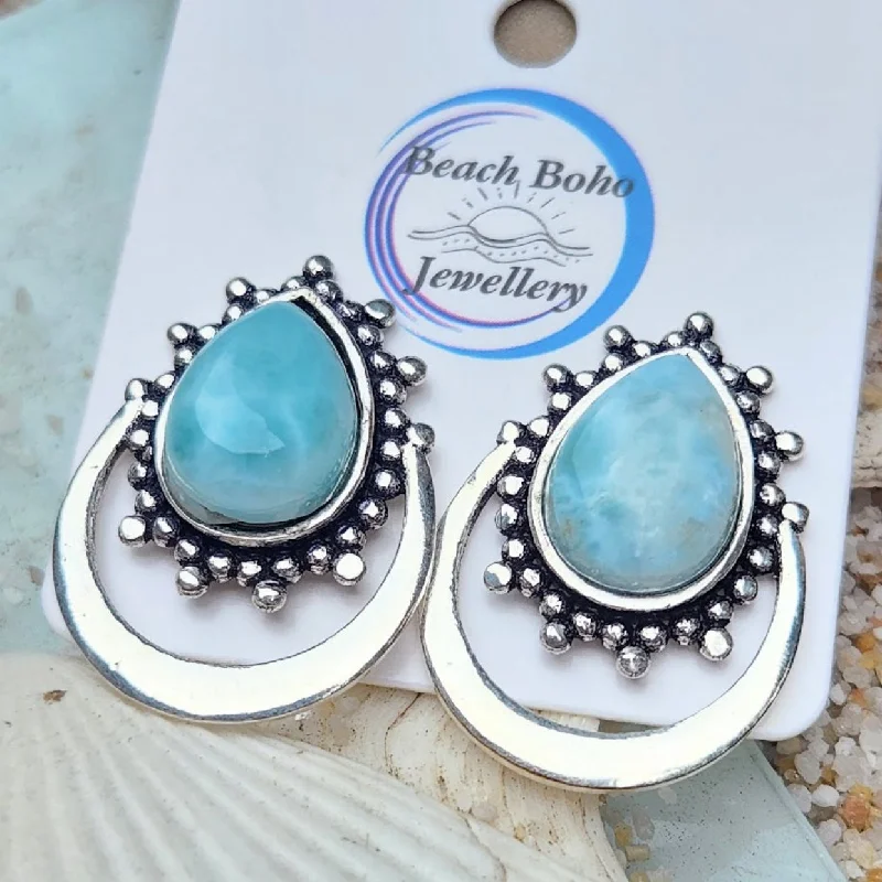 Woven cord earrings-ALL THE MOONS  - MOONSTONE / LABRADORITE / LARIMAR  CRESCENT 925 NATURAL STONE STUD EARRINGS