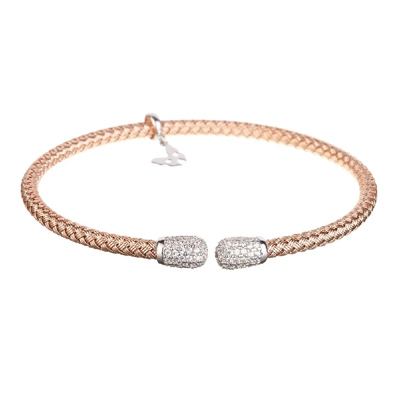 Baroque pearl bangles-Rose Gold Cluster Bracelet