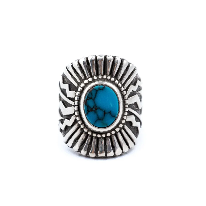 Owl motif rings-Egyptian Turquoise Sonoran Sunrise Ring