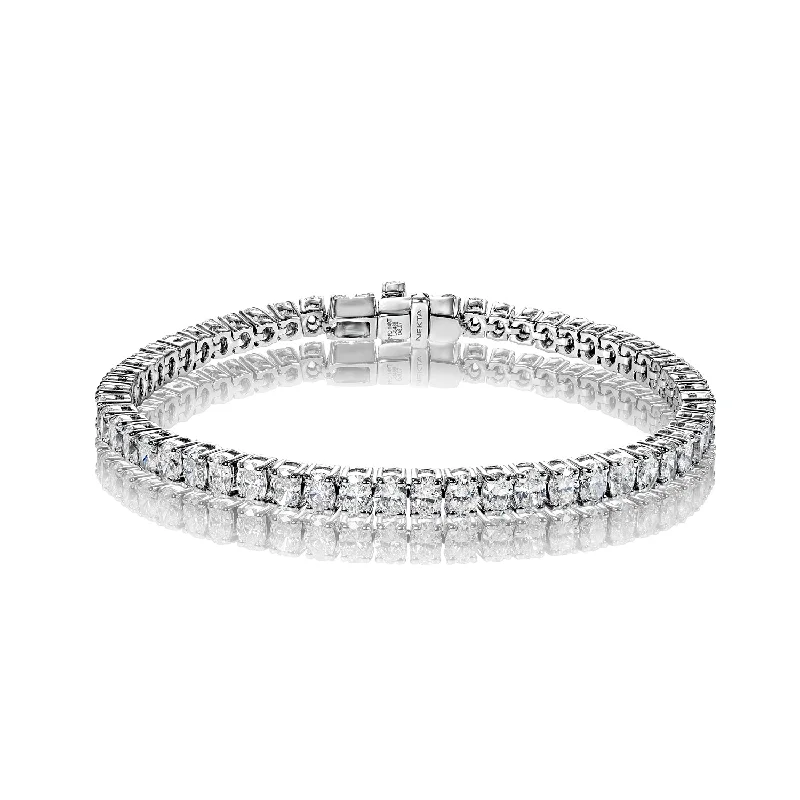 Dove feather bangles-Veronica 8 Carat Oval Cut Single Row Diamond Tennis Bracelet in 14k White Gold