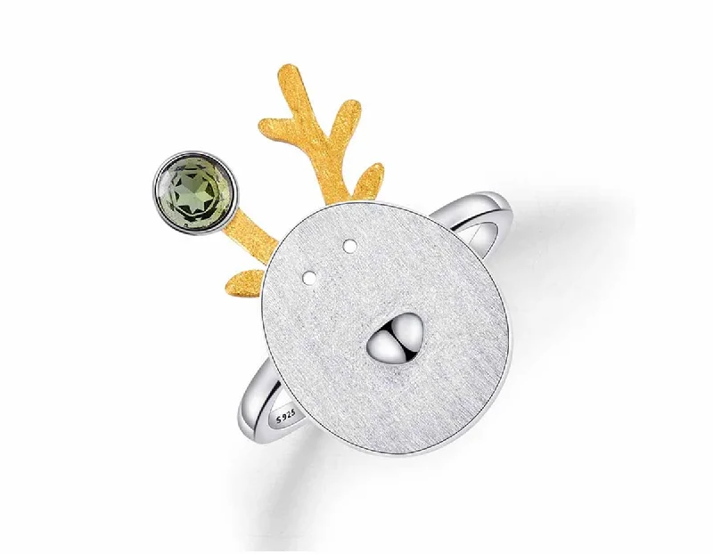 Fine dot rings-Christmas Reindeer Ring