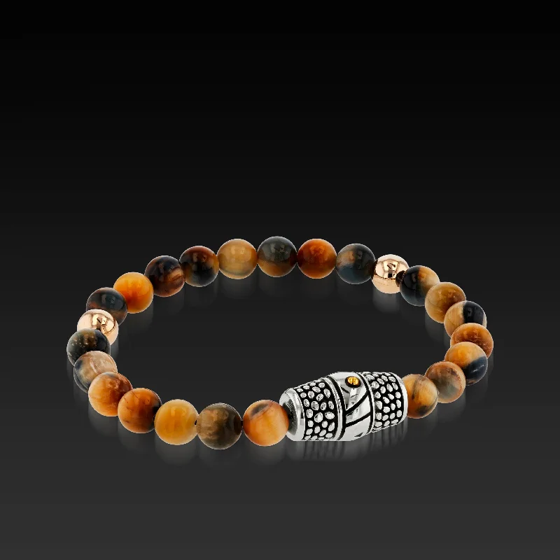 Old cameo bangles-Matrix Tiger's Eye Bead Bracelet