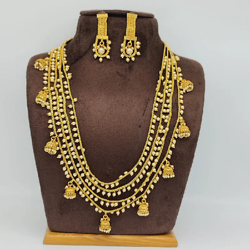 Jazz age necklaces-Manisha Jewellery Gold Plated Long Necklace Set