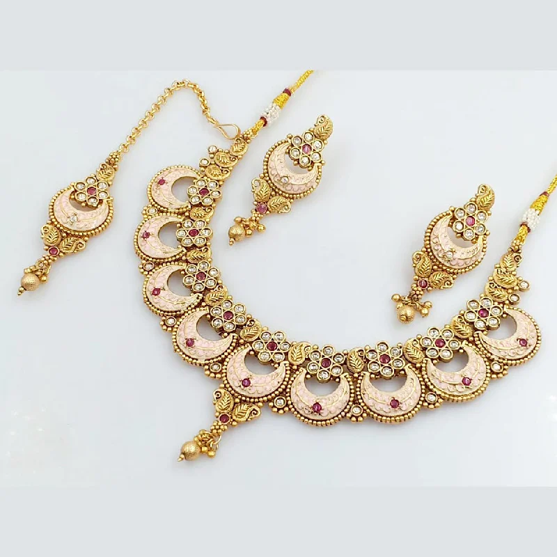 Radiant charm necklaces-Rani Sati Jewels Gold Plated Necklace Set