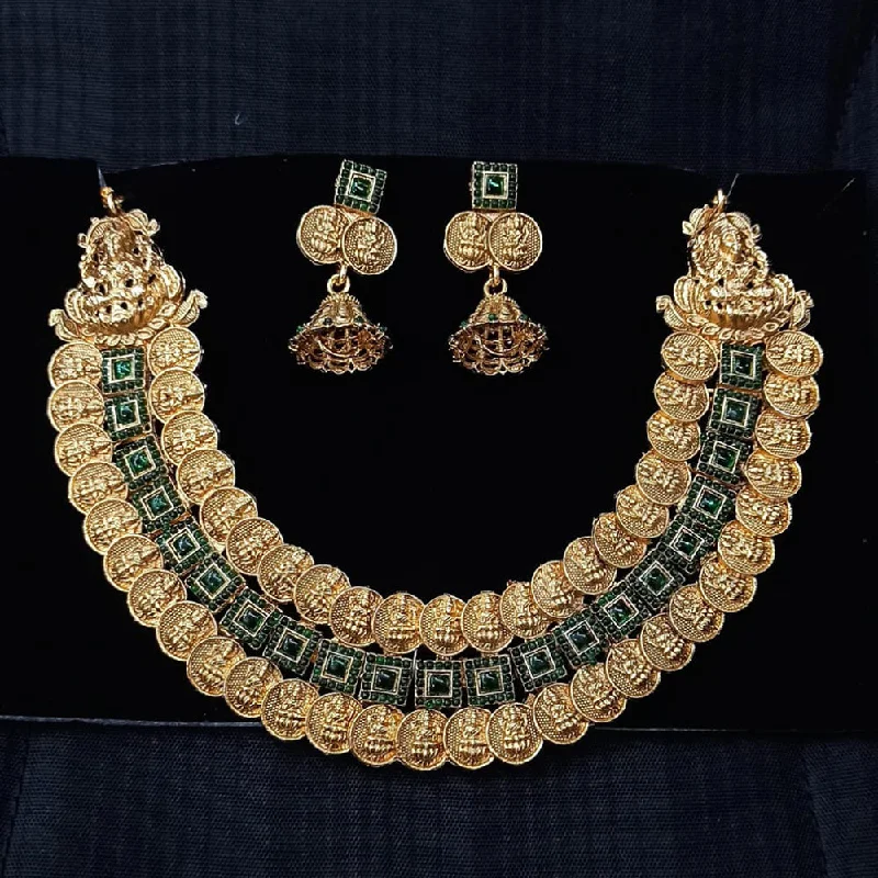 Sleek gem necklaces-Manisha Jewellery Gold Plated Necklace Set