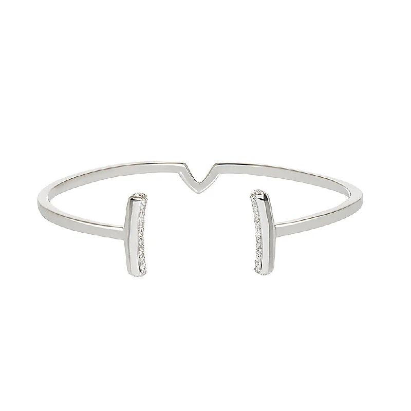 Luxe stone bangles-Silver Bangle