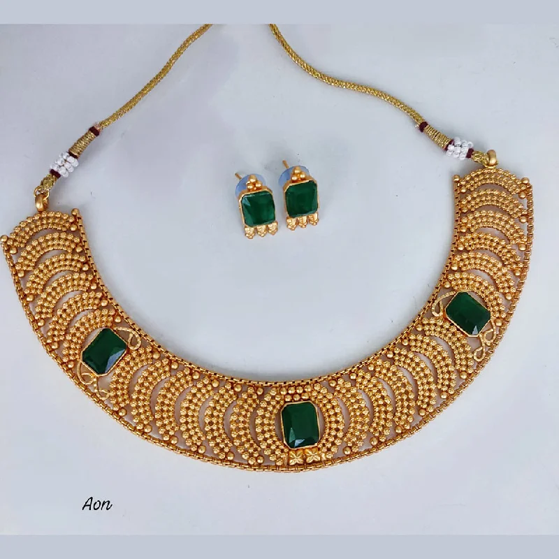 Bamboo braid necklaces-Lucentarts Jewellery Gold Plated Necklace Set