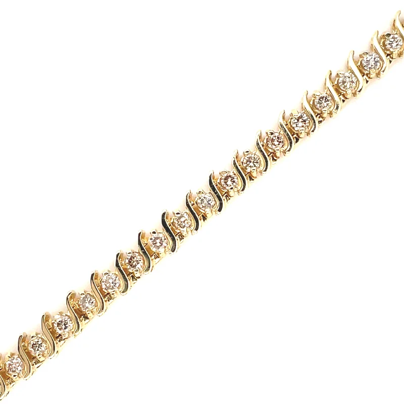 Gem strand bangles-14k Yellow Tennis Bracelet