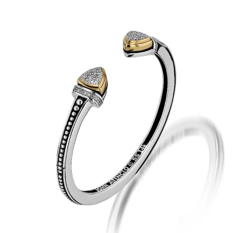 Bold gem bangles-Arrivo Narrow Pave Diamond Cuff Bracelet