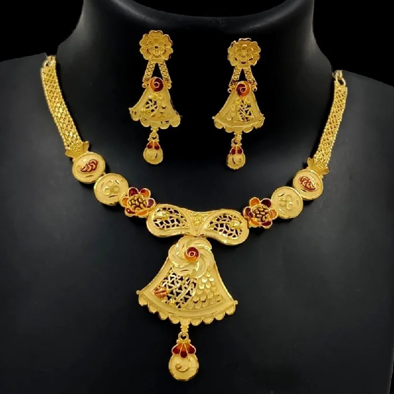 Yarn tassel necklaces-Pari Art Jewellery Forming Gold Necklace Set