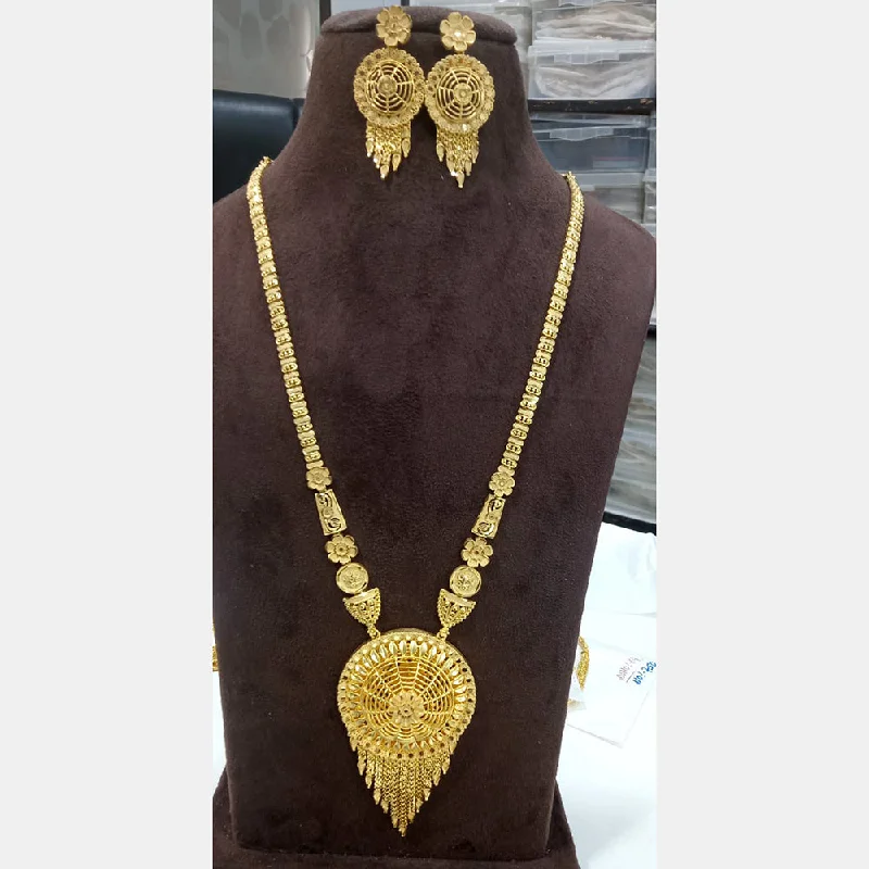 Hemp cord necklaces-Sunrise Gold  Forming  Long Necklace Set