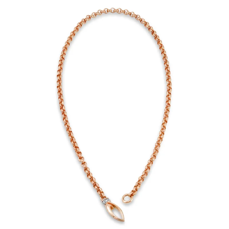 Thin yarn necklaces-Everyday Chain Necklace 18" - 18K Rose Gold Vermeil + CZ Blanc