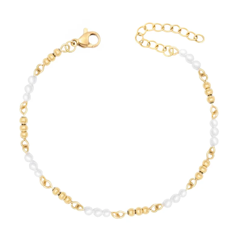 Tiny stack bangles-Cosmo Pearl Bracelet