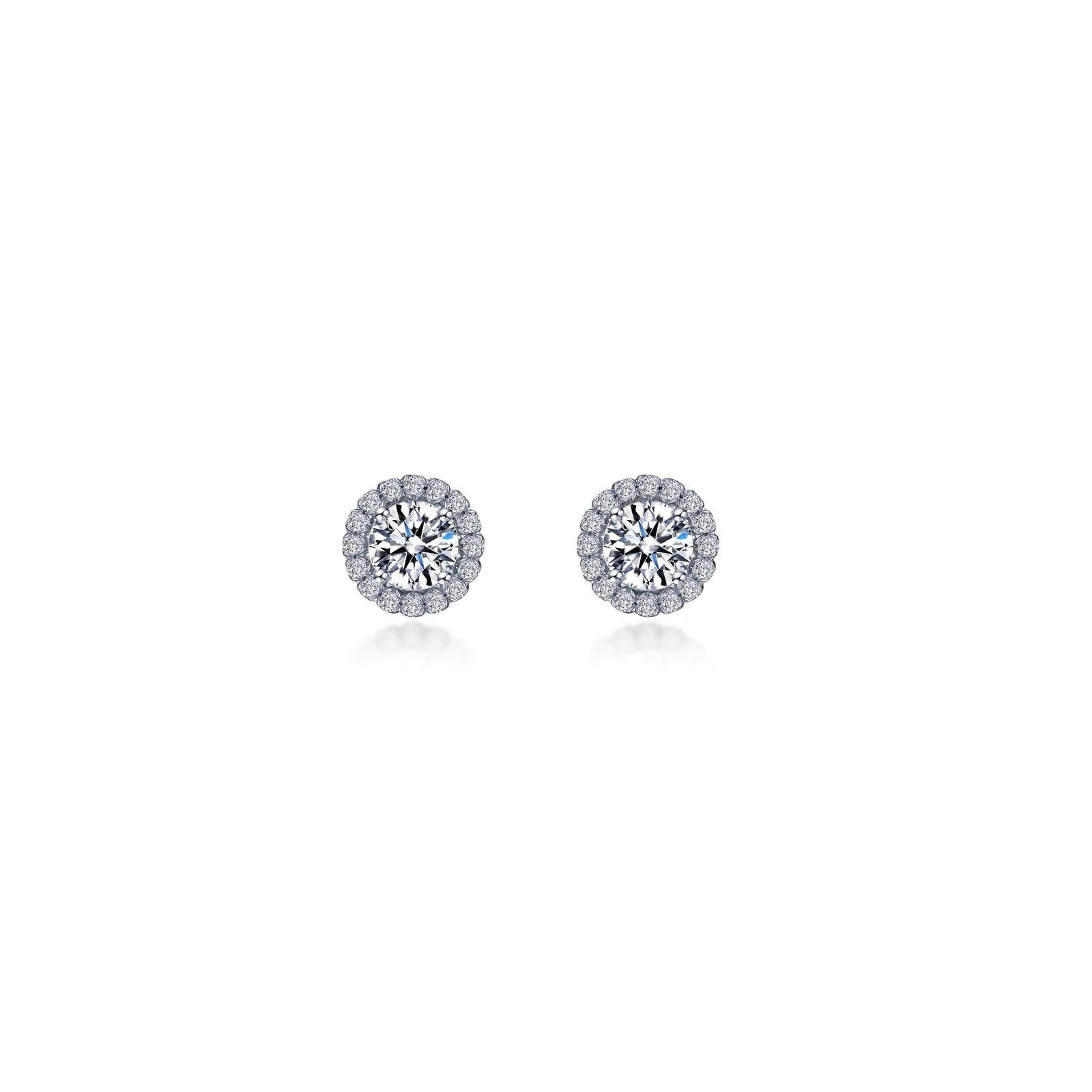 Alloy metal earrings-Lafonn Simulated Diamond Round Halo Stud Earrings E2024CLP00