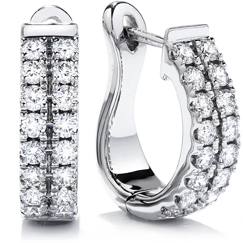 Large hoop earrings-Hearts On Fire Classic Double Row Hoop Diamond Earrings