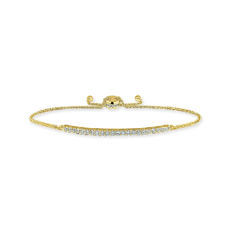 Multi-gem bangles-14k Gold & Diamond Bolo Bracelet