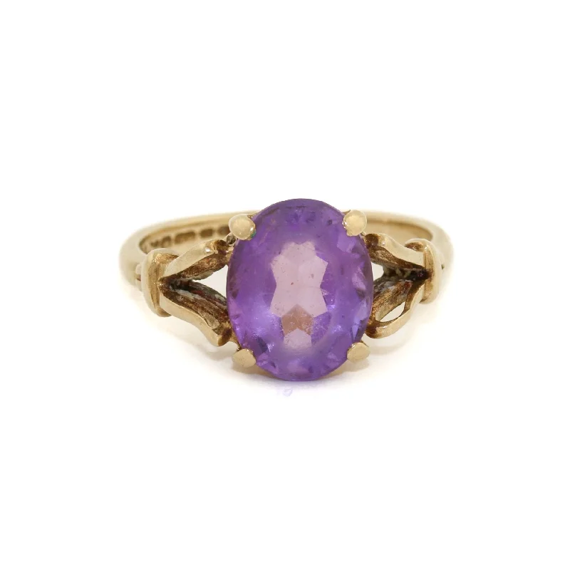 Turquoise cut rings-9k Gold x Vintage Amethyst Ring