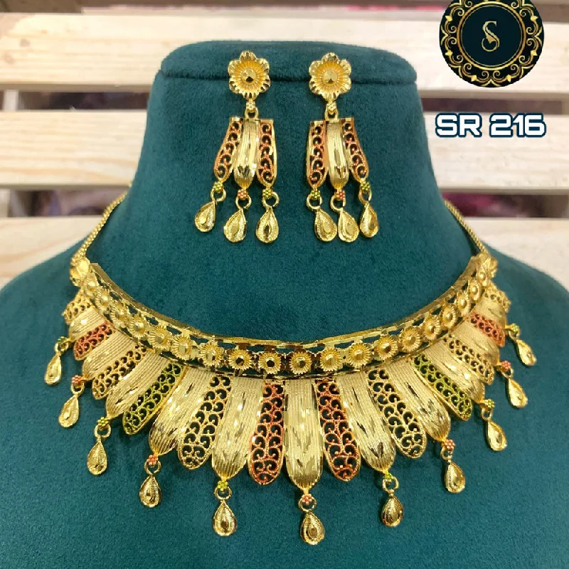 Coiled thread necklaces-Siara Collections Forming Gold Necklace Set