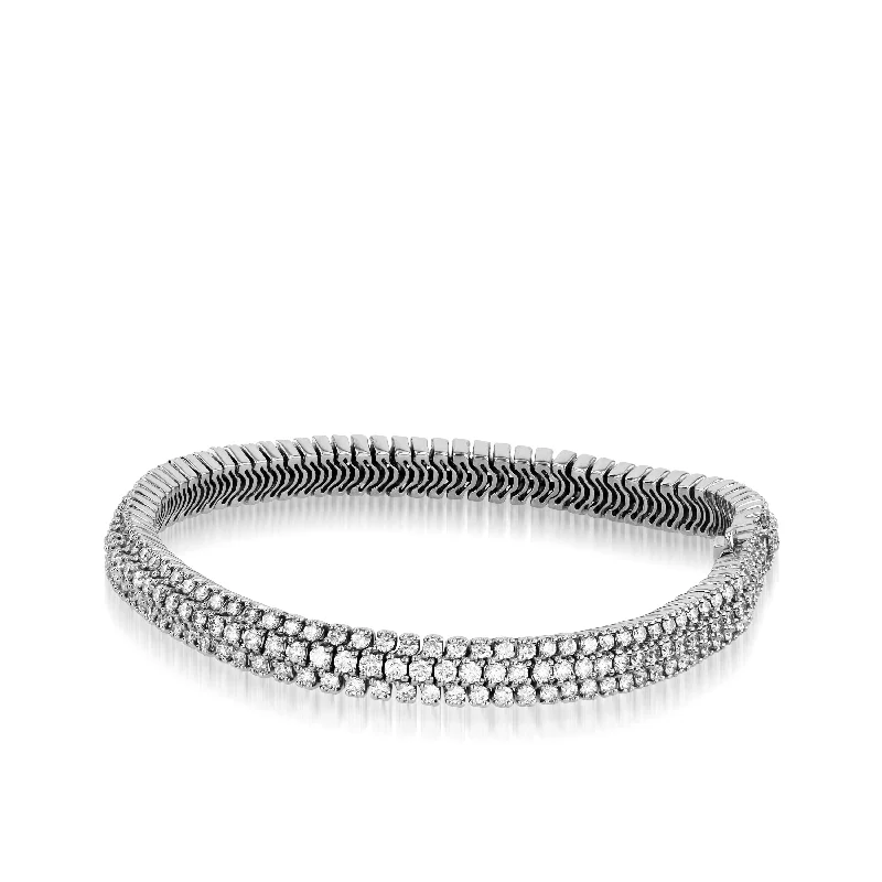 Matte link bangles-Monaco Three Row 4.00 Carat Tennis Bracelet