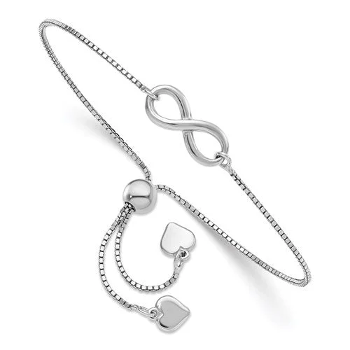 Smooth form bangles-Sterling Silver Infinity Adjustable Bracelet