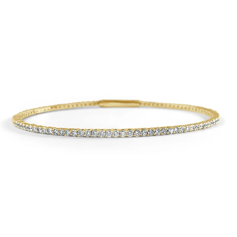 Owl motif bangles-14k Gold & Diamond Flexible Bangle