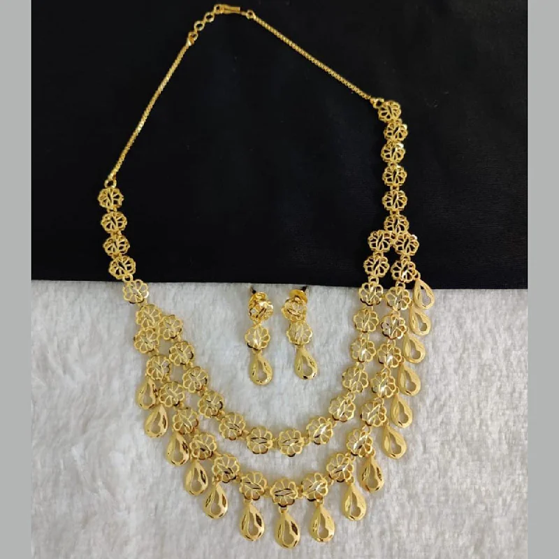 Stretch cord necklaces-Pari Art Jewellery Forming Gold Necklace Set