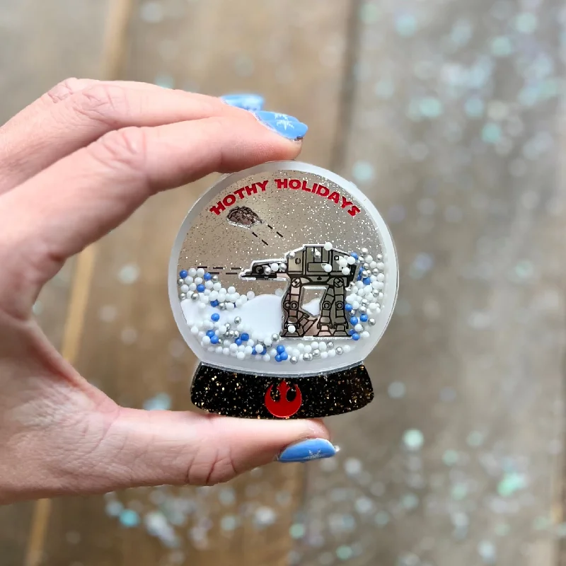 High shine brooch-Imperfect snow globe for Joanna