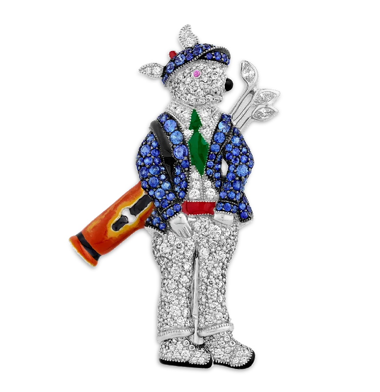 Pure style brooch-Raymond Yard Rabbit Golf Caddy Brooch